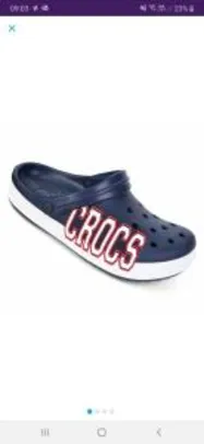 Sandália Crocs Crocband Logo Clog - Azul e Branco R$ 76