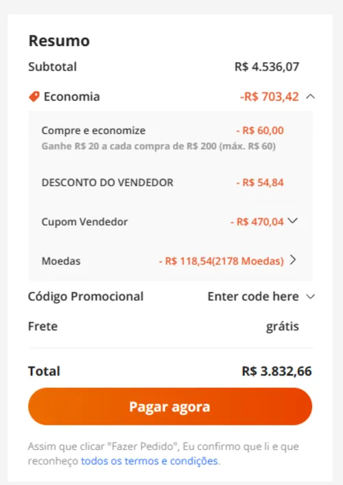 Imagem na descrição da promoção