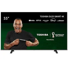 Smart TV 55 4K LED TB011M Toshiba 55C350L com WiFi, Dolby Audio, Espelhamento de Tela e Comando de Voz