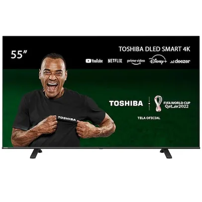 Smart TV 55 4K LED TB011M Toshiba 55C350L com WiFi, Dolby Audio, Espelhamento de Tela e Comando de Voz