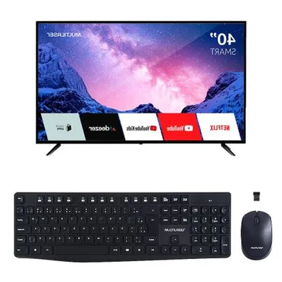 [Ame R$ 929,73] Combo Office - Tela 40 Pol. Full HD Com Função Smart Wi-Fi e Teclado e Mouse Sem Fio