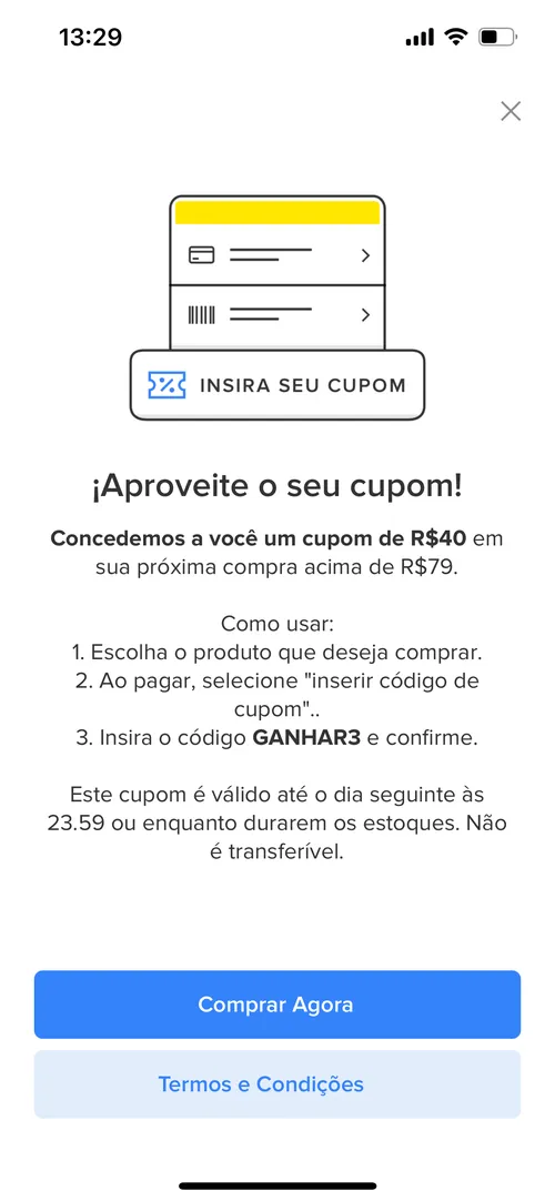 Imagem na descrição da promoção