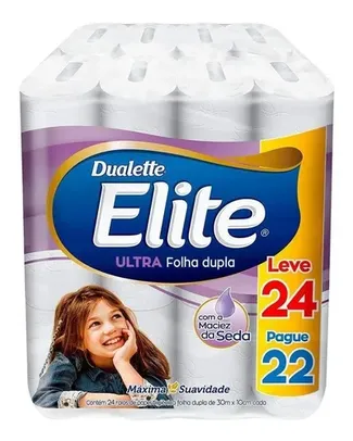 192 rolos de Papel Higiênico Elite Folha Dupla 30metros