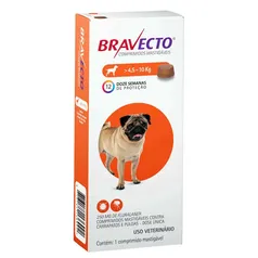 Bravecto Antipulgas e Carrapatos Para Cães de 4,5kg a 10kg