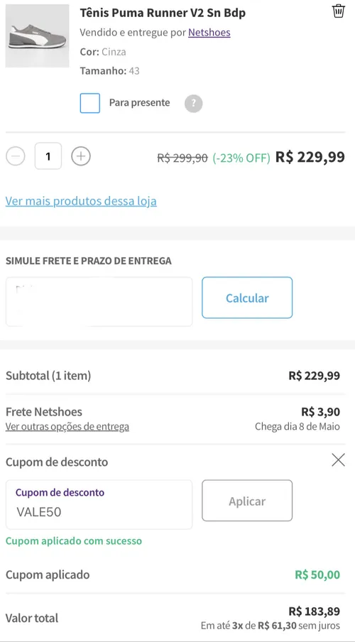 Imagem na descrição da promoção