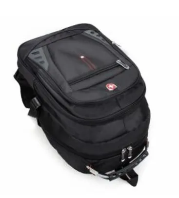 Mochila Executiva Interlagos, 3 Compartimentos com Zíper - Preto R$40