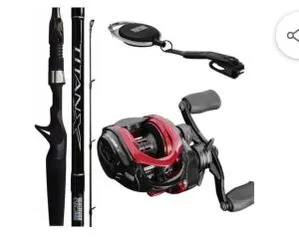 Kit Marine Sports Carretilha Titan Pro 12000 com Vara Titan X 1,83mts 25lbs e Cortador de Linha - Esquerda