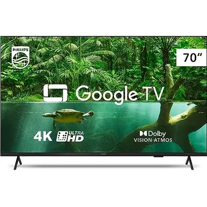 [Prime] Smart TV Philips 70 4K 70PUG7408/78, Google TV, Comando de Voz, Dolby Vision/Atmos, VRR/ALLM, Bluetooth