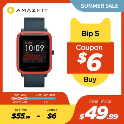 Smartwatch Amazfit Bip S - R$239