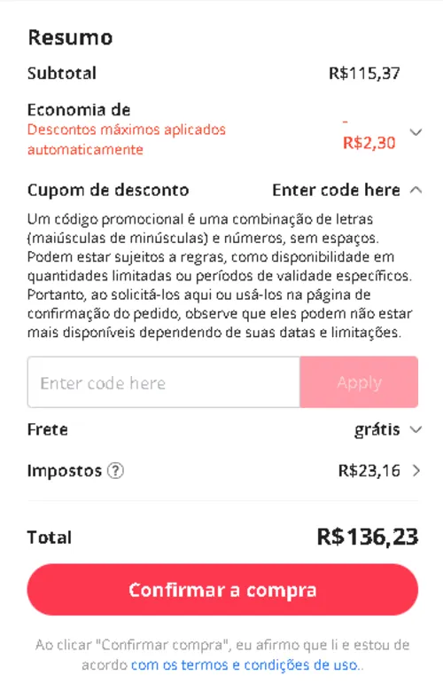 Imagem na descrição da promoção