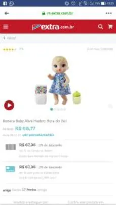 Boneca Baby Alive R$ 67