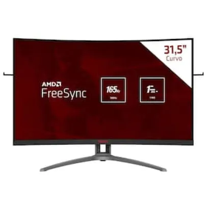 Monitor Gamer Curvo LED 31.5"" Full HD AOC Agon AG323FCXE Full HD,1ms, 165 Hz, FreeSync, Light FX, Modo Mira, VGA, HDMI e DP - Preto