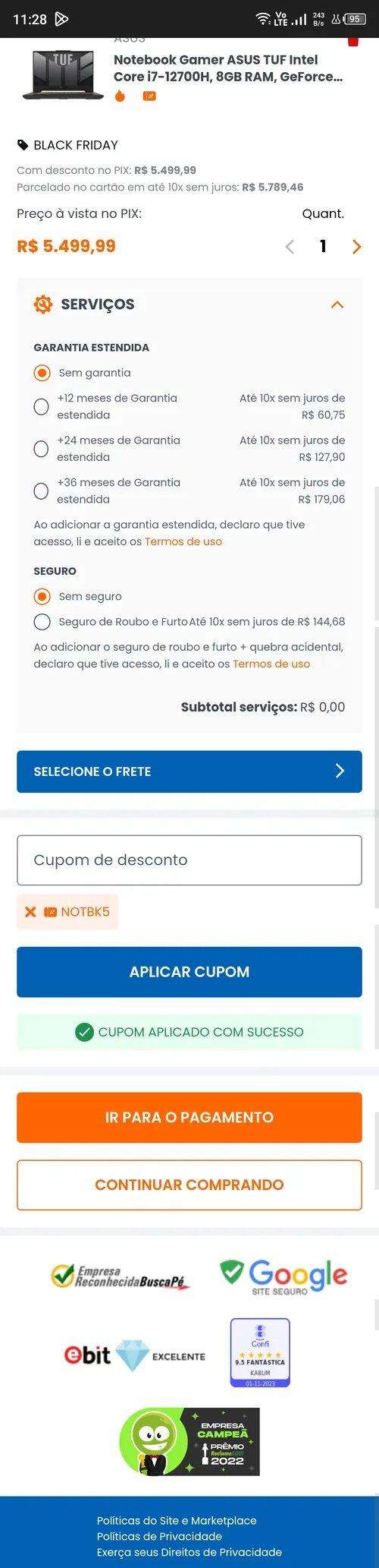 Imagem na descrição da promoção