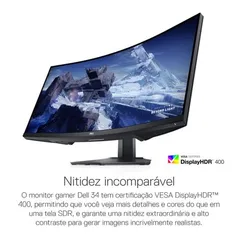 Monitor Dell Curvo Wqhd 34 S3422dwg Preto