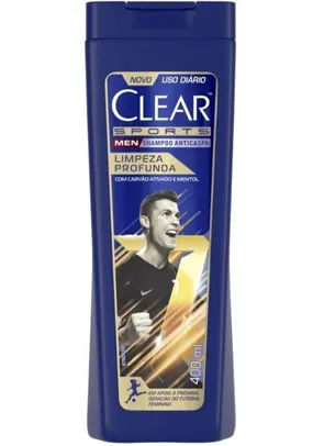 [PRIME] Shampoo Anticaspa Clear Sports Men Limpeza Profunda - 400ml | R$15