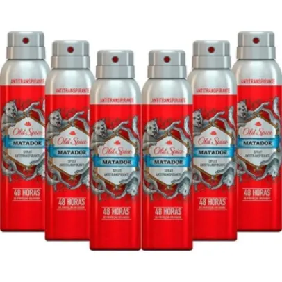 [SouBarato] Kit com 6 Desodorantes Antitranspirante Old Spice Matador - 150ml - R$36