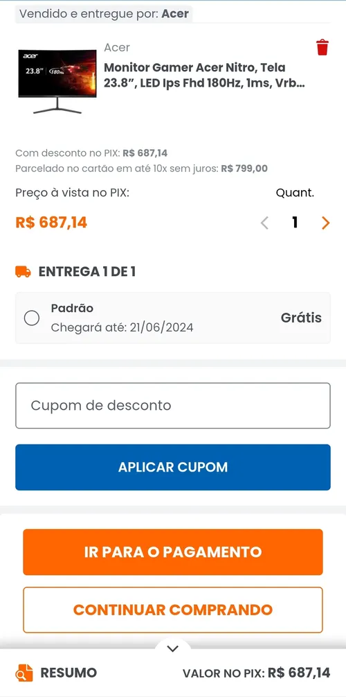 Imagem na descrição da promoção