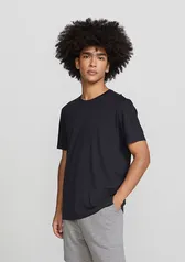 Camiseta Básica Masculina Manga Curta Em Algodão Peruano - Preto