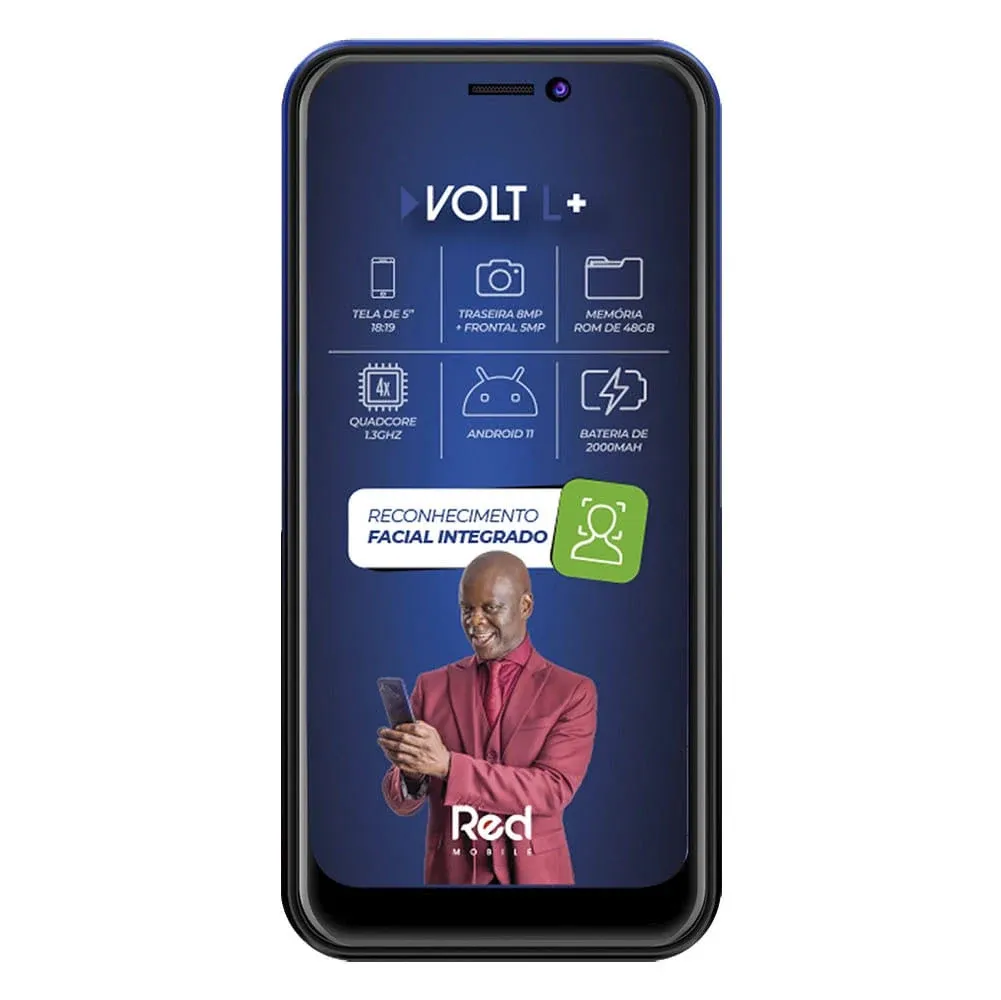 Imagem do produto Smartphone Red Mobile Volt L+ Duos S51 8MP 48gb - Preto Com Azul