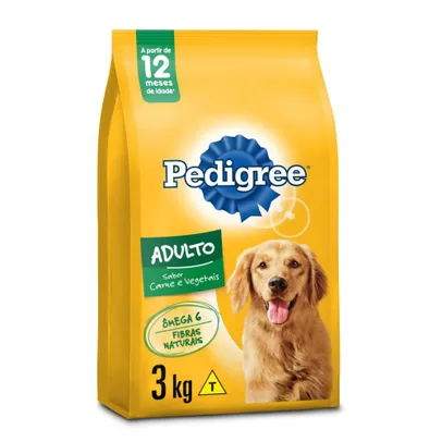 (50% VOLTA AME)Ração Pedigree Cães Adultos Raças Médias e Grandes 3kg