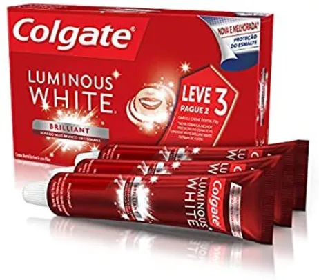 [Prime] Creme Dental Colgate Luminous White Brilliant Mint 70g | Leve 3 Pague 2 | R$8