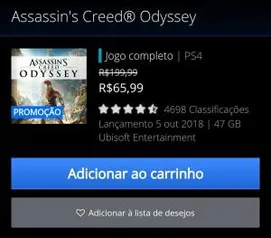 AC Odyssey desconto PS Plus R$66