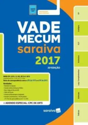 Saindo por R$ 87: Vade Mecum Tradicional Saraiva 2017 - R$86,75 no Visa CheckOut | Pelando