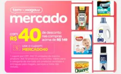 R$40 de desconto para compras acima de R$150 | Magazine Luiza