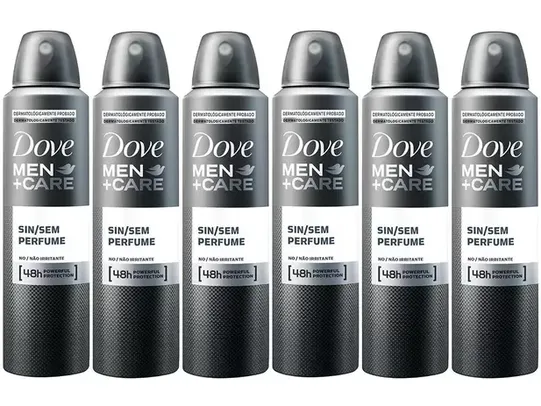 Desodorante Aerossol Masculino - Men+Care Sem Perfume 6 Unidades