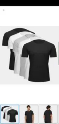 [R$20 de volta] Kit Camiseta Básica c/ 5 Peças Masculina | R$56