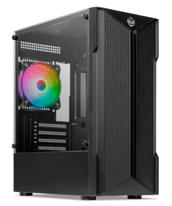 Gabinete Gamer TGT Skylancer V2, ARGB, Mid-Tower, Lateral de Vidro, Com 1 Fan, Preto