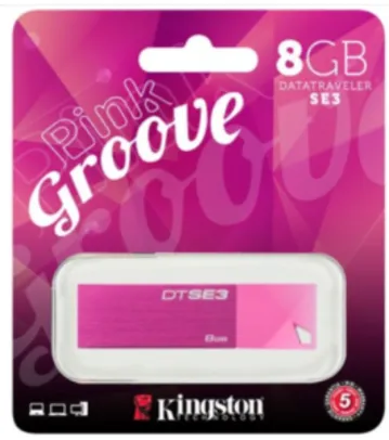 [Kabum] Pen Drive Kingston PinkGroove USB 2.0 8GB DTSE3 KC-U688G-4CN