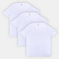 Kit 3 Camisetas Hering Masculina - Camiseta Básica 100% algodão