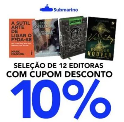 Submarino - Cupom 10% para várias editoras