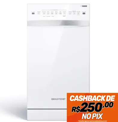 (Com Cashback Brastemp) Lava-Louças 10 Serviços Brastemp Branco com Ciclo Pesado - BLF10BB