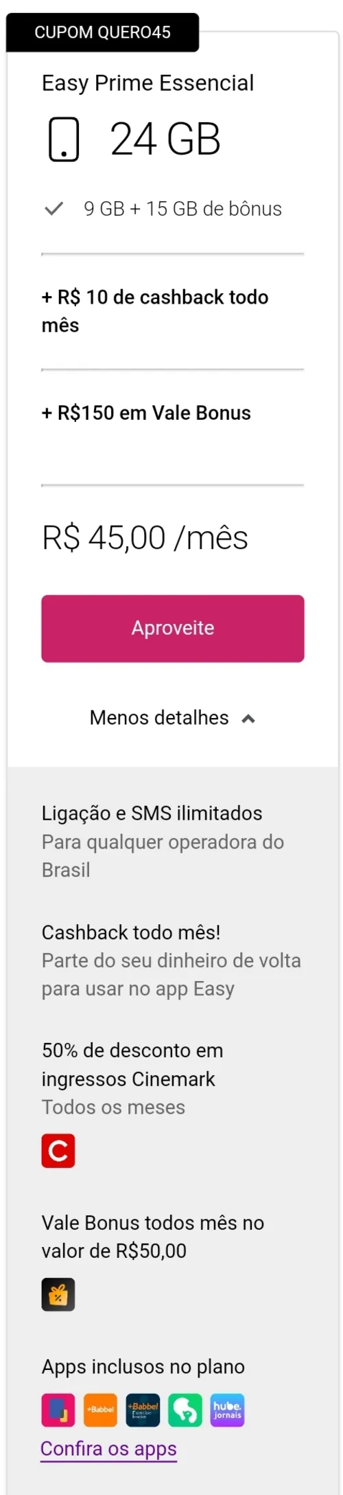 Imagem na descrição da promoção