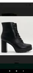 Bota Coturno Feminina Salto Alto Satinato Preto | R$ 45