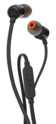 Fone de Ouvido Intra Auricular Com Microfone JBL T110 Preto - R$27