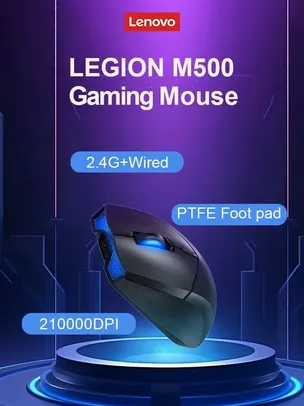 [IMPOSTOS INCLUSOS] Mouse Gamer Sem Fio Lenovo-Legion M500, Sensor PAW3325 