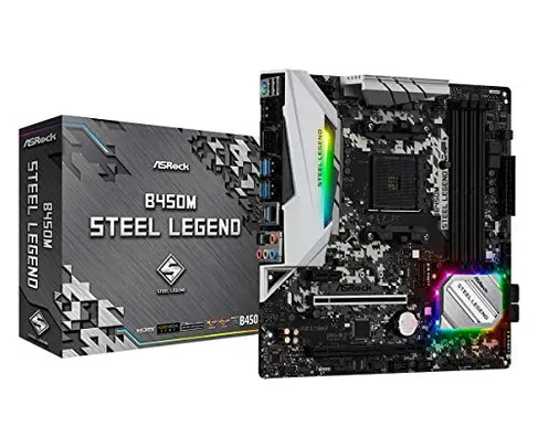 [Prime] Placa-Mãe ASRock B450M Steel Legend, AMD AM4, mATX, DDR4 | R$730
