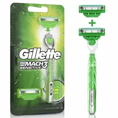 Aparelho de Barbear Gillette Mach3 Acqua-Grip Sensitive + 2 Cargas