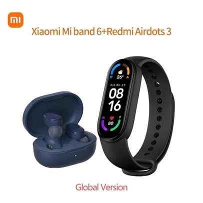 Kit Xiaomi Redmi AirDots 3 e Mi Band 6 - Versão Global