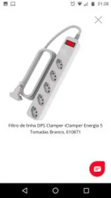 Filtro de linha DPS Clamper iClamper Energia 5 Tomadas - R$42