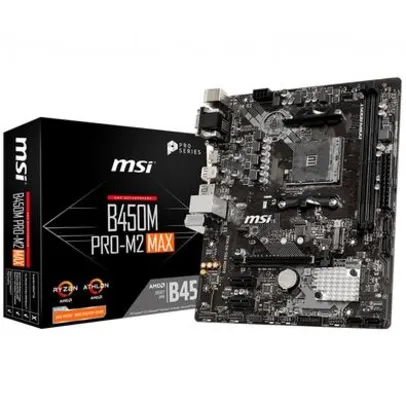 Placa-Mãe MSI B450M Pro-M2 Max p/ AMD AM4, m-ATX, DDR4 