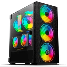 KaBuM! - Gabinete Gamer Husky Polar, Mid Tower, ARGB, com FAN, Porta em Vidro Temperado - GA-HPO-140