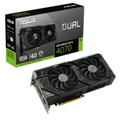 Placa de Vídeo RTX 4070 Asus Dual GeForce, 12GB, GDDR6X, DLSS, Ray Tracing, DUAL-RTX4070-12G