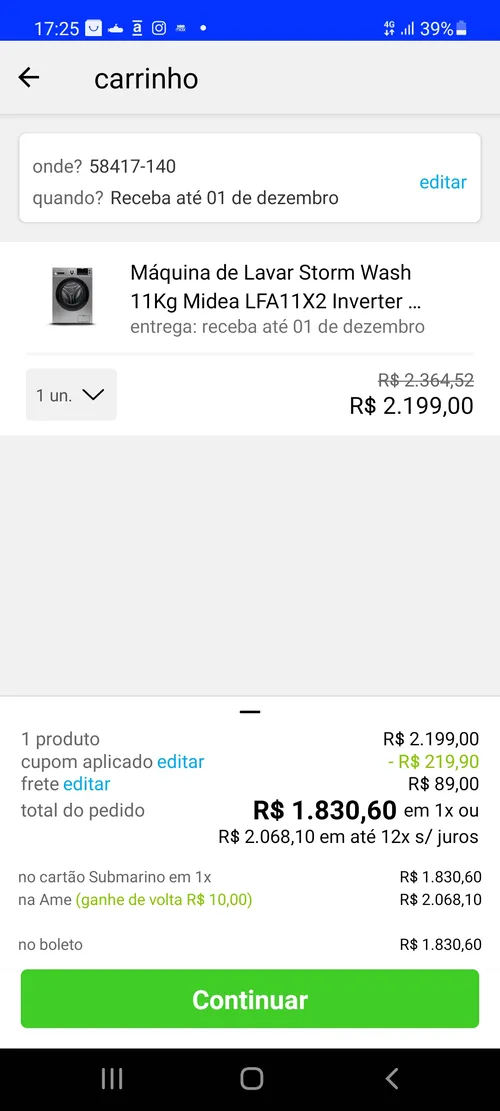 Imagem na descrição da promoção