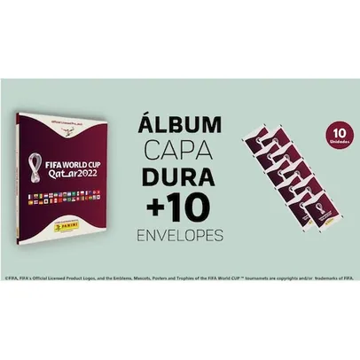 Álbum Capa Dura Copa Do Mundo Qatar 2022 + 10 Envelopes