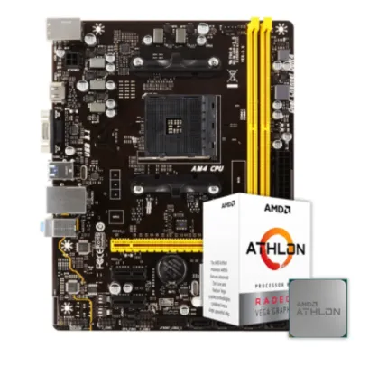 AMD Athlon 3000G + Biostar A320MH | R$729