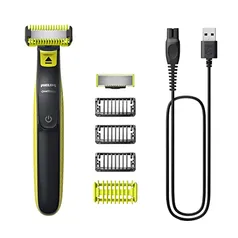 Aparador e raspador para rosto e corpo OneBlade com 4 pentes, à prova d’água, bivolt - QP2824/10 Philips